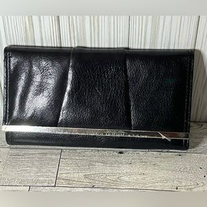 Reaction Kenneth Cole Long Black Checkbook Wallet